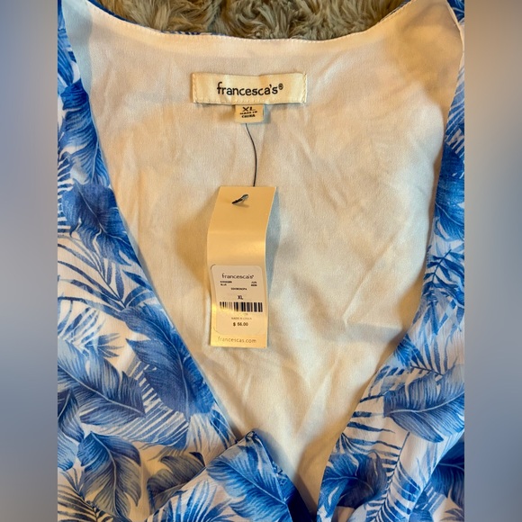 Francesca's Collections Blue and White Floral Romper - Picture 3 of 4